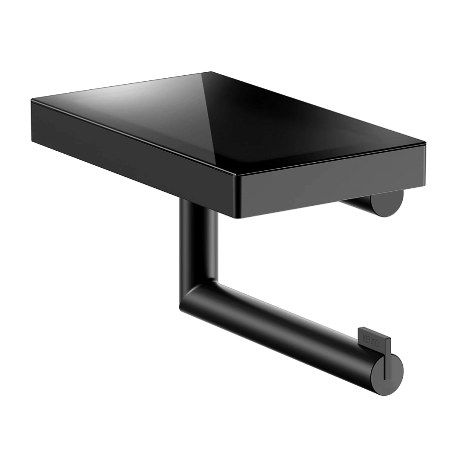 Держатель туалетной бумаги с полочкой Keuco Reva 12873379000 черный матовый