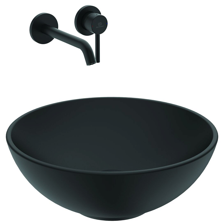 Раковина накладная Ideal Standard STRADA O круглый 41x41 см (черный матовый) K0795V3