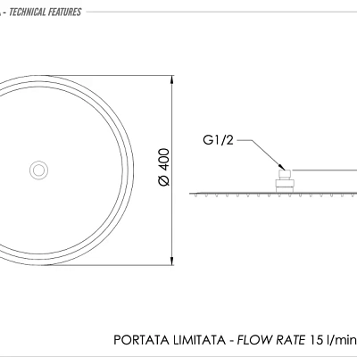 Верхний душ с шарнирным соединением 40 см Remer 357UFM40X, хром