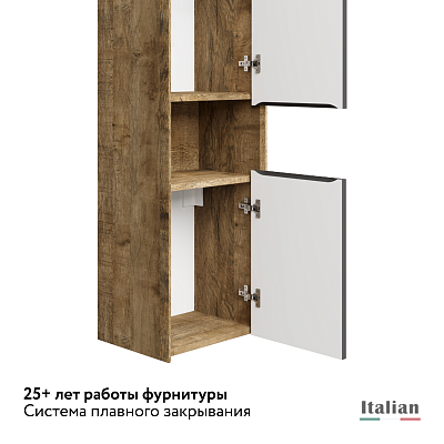 Пенал Jorno Tossony 140 подвесной, дуб самдал/антрацит