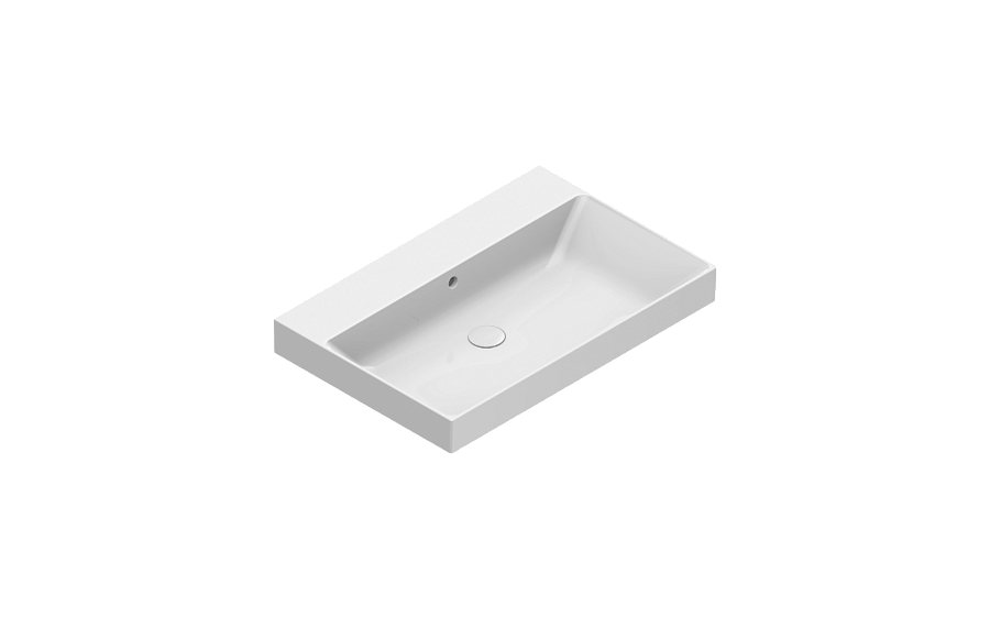 Раковина Catalano Zero 75x50, арт.0120750001, без отверстия под смеситель, белый глянцевый