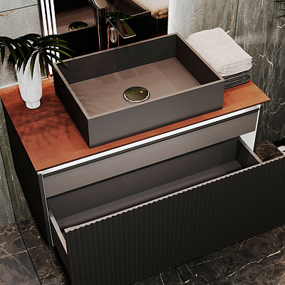 Тумба под умывальник Jorno Strong 100 подвесной антрацит