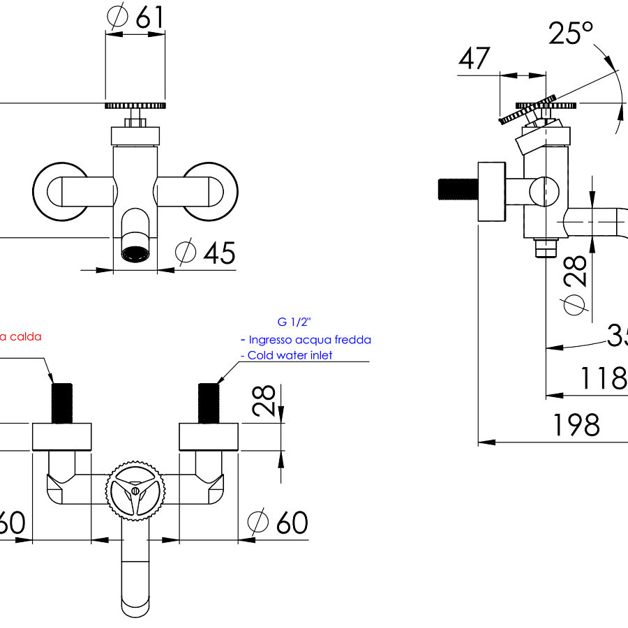 Смеситель для ванны Remer Chrono CH05