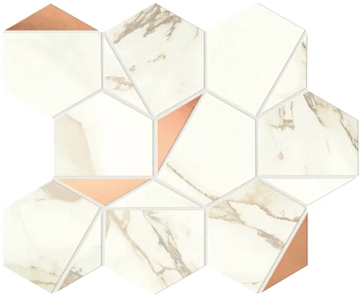 Мозаика Marvel Calacatta Imperiale Gold Hex Shiny Мозаика Marvel Calacatta Imperiale Gold Hex Shiny