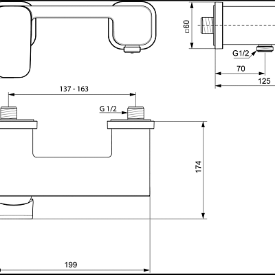 Смеситель Ideal Standard Tonic II A6337AA для душа