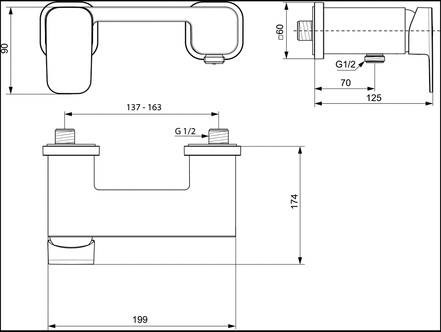 Смеситель Ideal Standard Tonic II A6337AA для душа