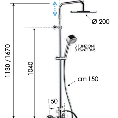 Душевая система Remer Winner W37AMD20, хром