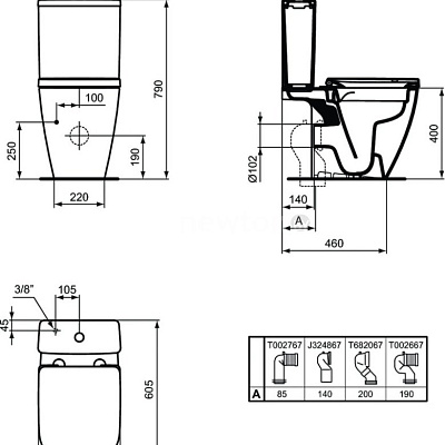 Напольный унитаз Ideal Standard i.life S, с бачком и сиденьем Soft-close, Open-Back