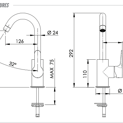 Смеситель для кухни Remer Winner W72C, хром
