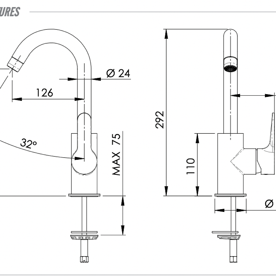 Смеситель для кухни Remer Winner W72C, хром