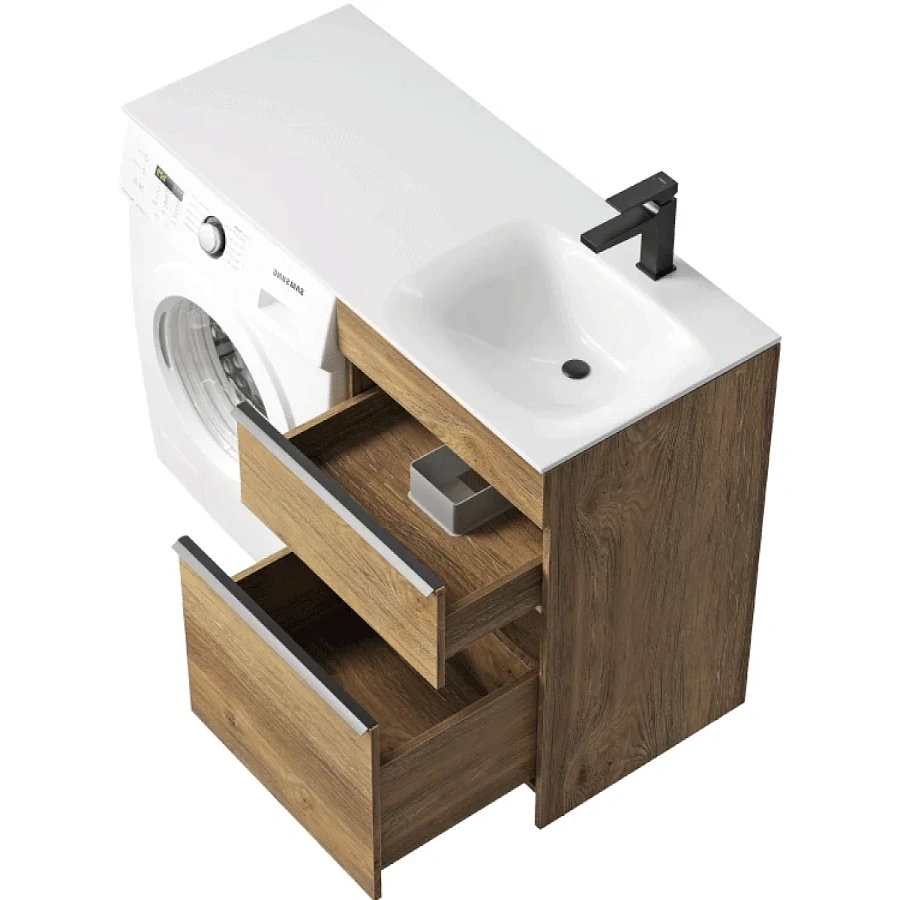Тумба под стиральную машину Aqwella Terra 53 напольная дуб балтийский