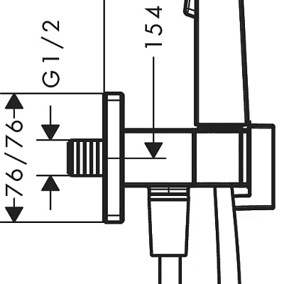 Гигиенический душ Hansgrohe Bidette 1jet E EcoSmart+, шланг 125 см, хром, 29231000