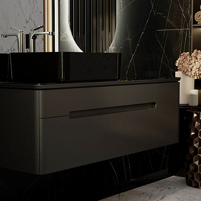 Тумба под умывальник Jorno Shine 120 подвесной антрацит