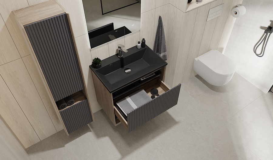 Тумба Jorno Tossony 70 подвесная Дуб Самдал/Антрацит