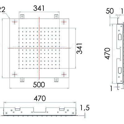 Верхний душ потолочный 50 см Remer INOX SS357SFS50
