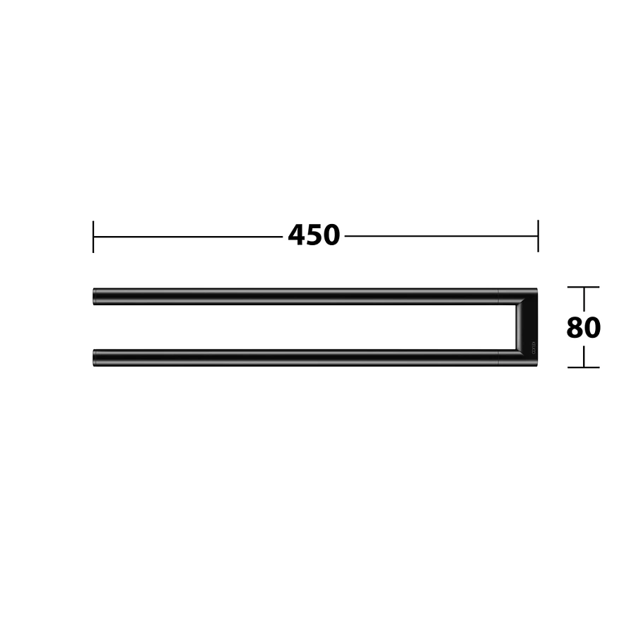 Полотенцедержатель 2-рычажный Keuco Reva 12818370000 черный матовый