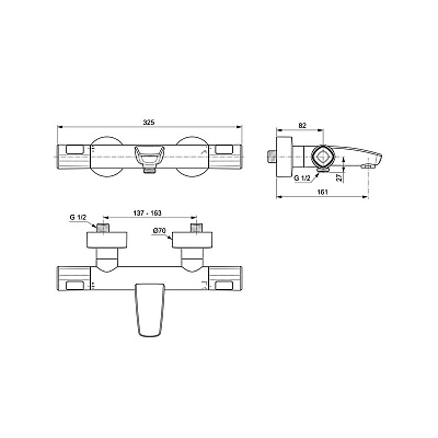Промо набор для ванной Ideal Standard Ceratherm T100 BC985AA, с термостатическим смесителем
