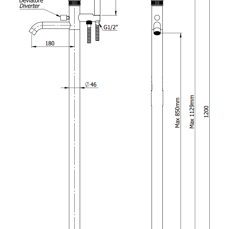 Смеситель для ванны Remer Atelier AL08