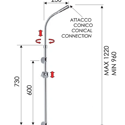 Душевая стойка с двумя держателями лейки Remer 318C, хром