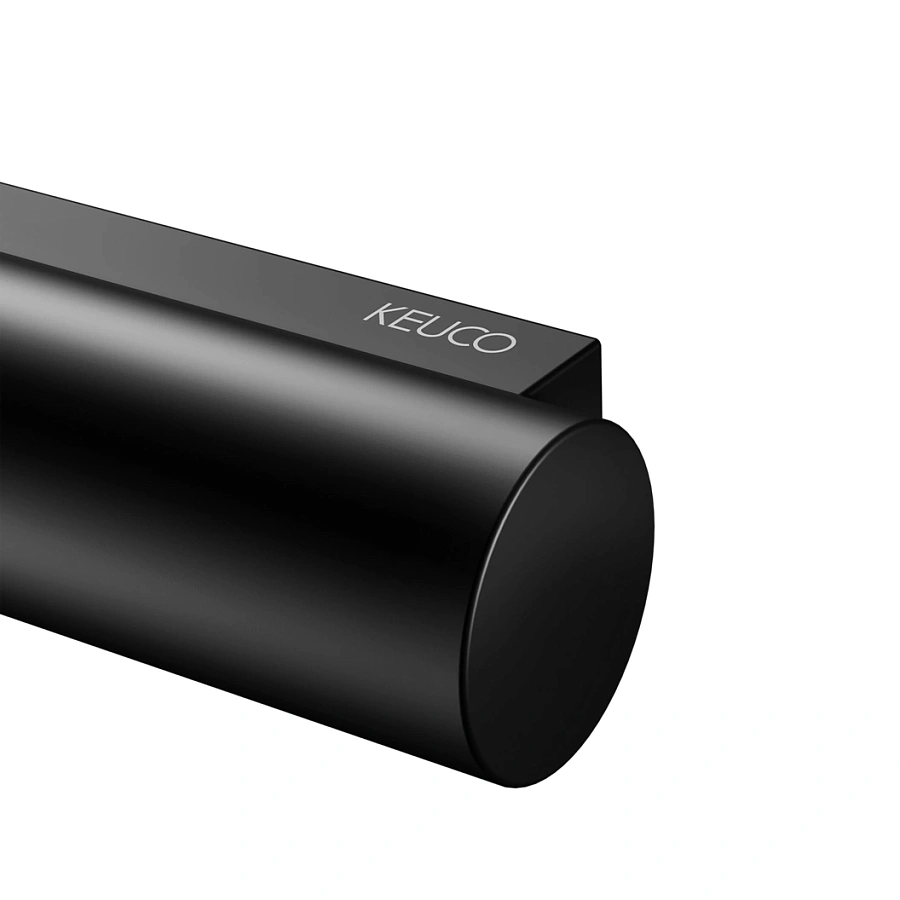 Держатель туалетной бумаги Keuco Plan с открытой формой скобы 14962370000 черный матовый, исполнение справа