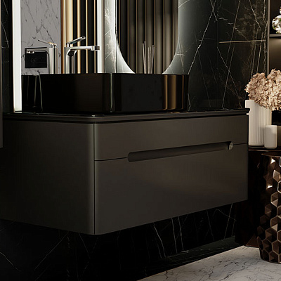 Тумба под умывальник Jorno Shine 100 подвесной антрацит