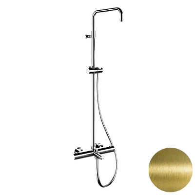 Душевая система термостатическая с изливом Remer Elegance EQ34ASSDVO, латунь состаренная