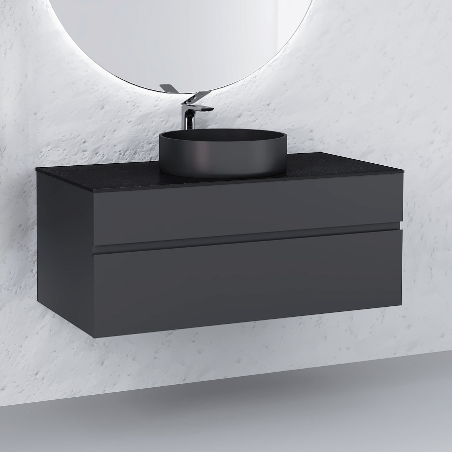 Тумба под умывальник Raval Decent 100 подвесной антрацит