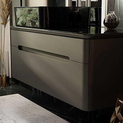 Тумба под умывальник Jorno Shine 100 подвесной антрацит