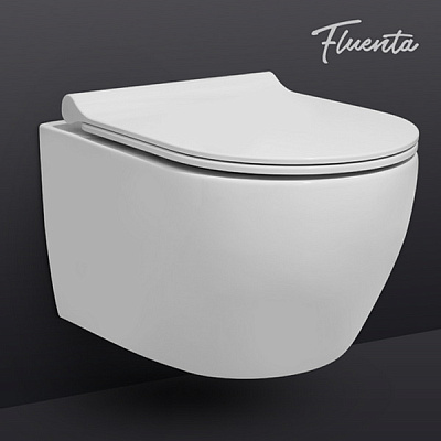 Комплект инсталляция TeceBase с черной кнопкой и унитаз подвесной Pestan Fluenta 49x35,5 Turbo 360° с пневмокрышкой  40013803 + 40013801