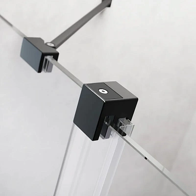 Душевая дверь Radaway Furo KDJ Black, 62,2 x 200 см, стекло прозрачное, профиль черный, левая, 10104622-54-01L