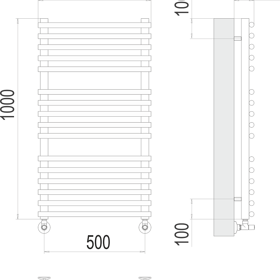 Кремона П16 500х1000 Полотенцесушитель TERMINUS, арт.4670078530677