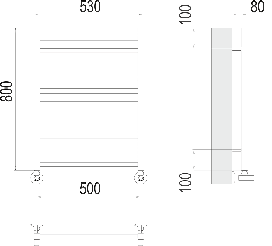 Сицилия П12 500х800 Полотенцесушитель TERMINUS, арт.4670078530790