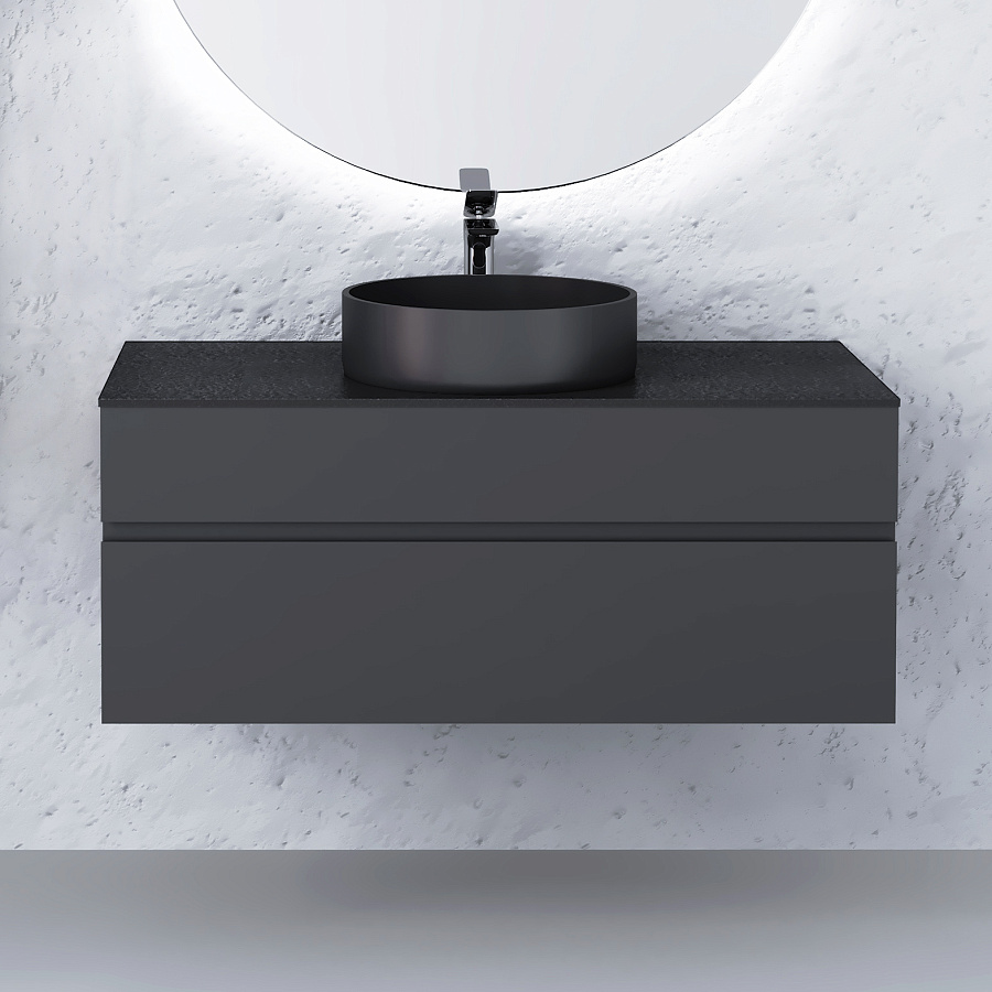 Тумба под умывальник Raval Decent 100 подвесной антрацит