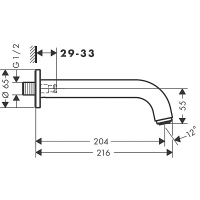 Излив для ванны Hansgrohe Vernis Blend 204мм хром