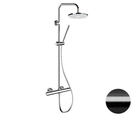 Душевая система термостатическая Remer Elegance EQ32X7MMM20CFP, черный брашированный хром
