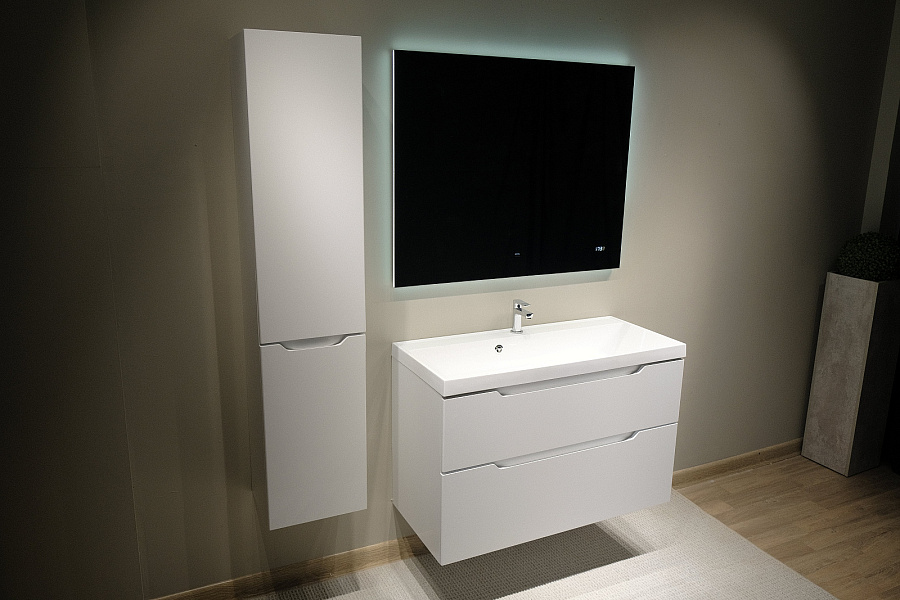 Зеркало Raval Kvadro 100 с подсветкой и часами