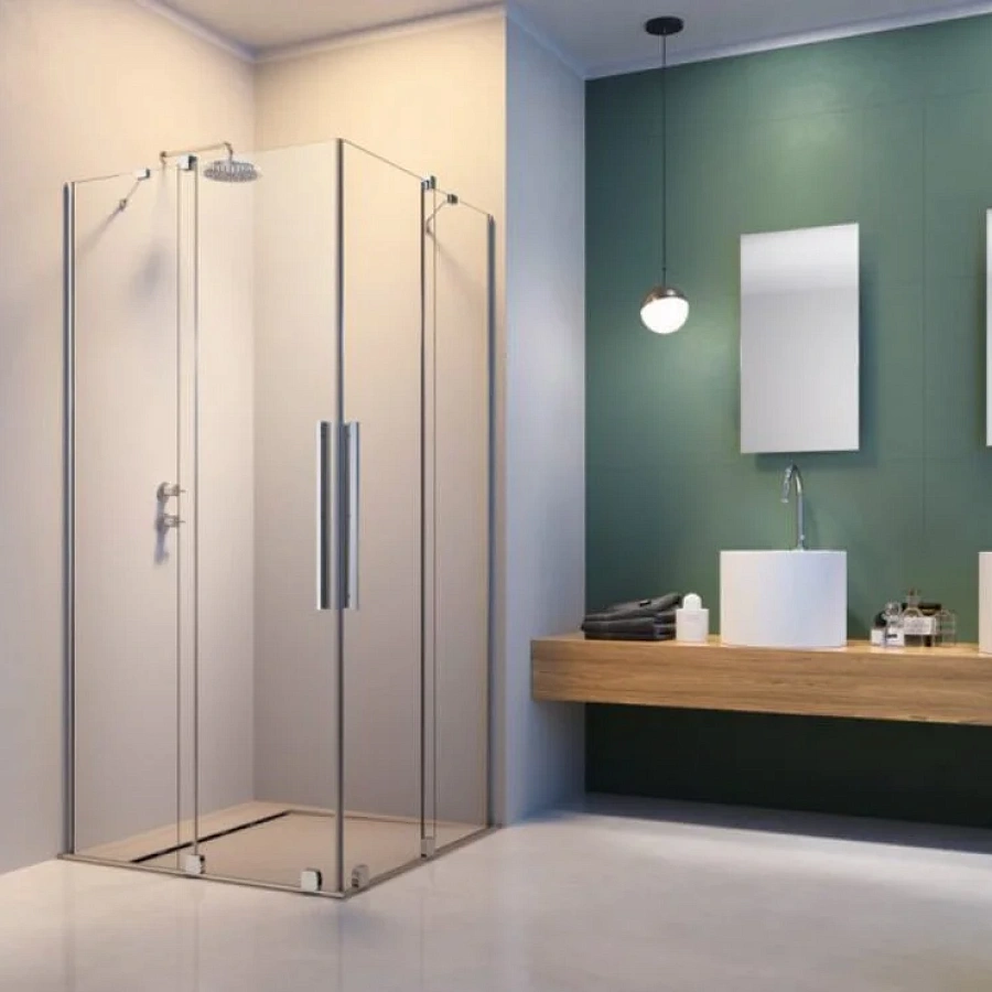 Душевая дверь Radaway Furo KDD, 100 x 200 см, с неподвижной частью, стекло прозрачное, профиль хром, левая, 10105100-01-01L
