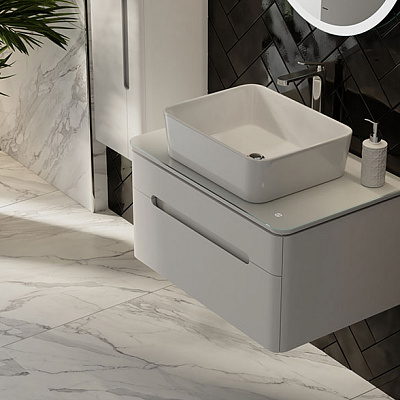 Тумба под умывальник Jorno Shine 75 подвесной белая