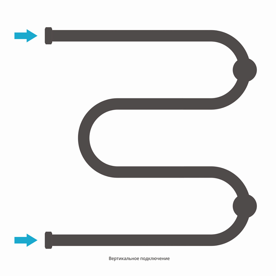 Водяной полотенцесушитель Сунержа М-образный+ 500х500, Без покрытия, арт.00-4007-5050