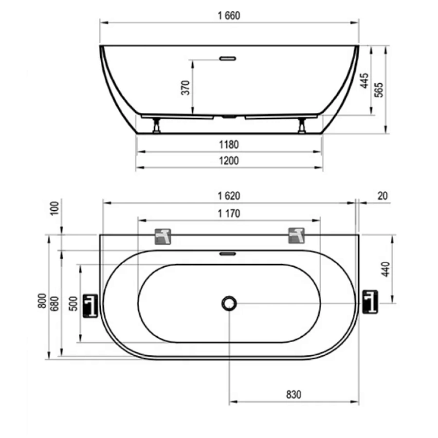 Ванна акриловая Ravak Freedom X, 160 х 80 см