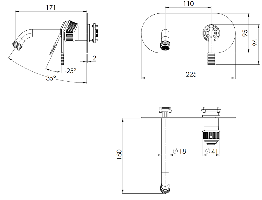 Смеситель для раковины Remer Atelier AL15WB, хром