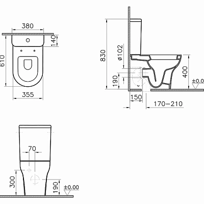 Унитаз-компакт Vitra Zentrum, арт.9012B003-7202