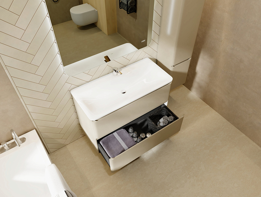 Тумба Raval Welto 100 с 2 ящ. подвесная светло-коричневая