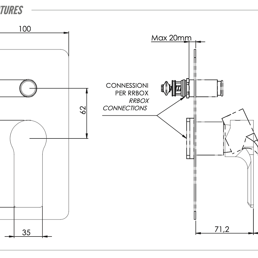 Смеситель для душа Remer Energy EY09KB, хром