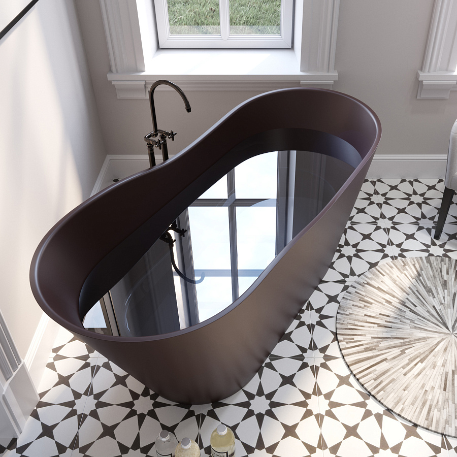 Ванна каменная Holbi Afrodita Solid Surface белый матовый