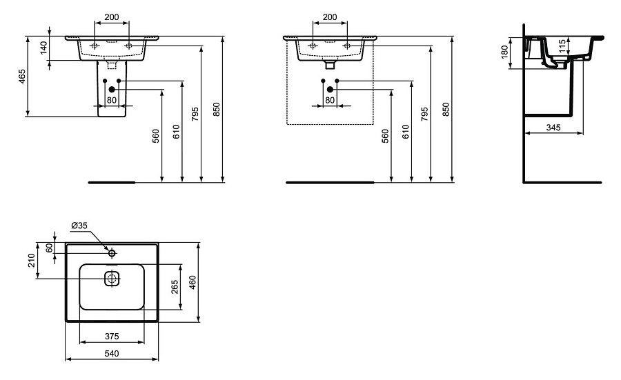 Раковина Ideal Standard Strada II Vanity 54 см, белый, T298801