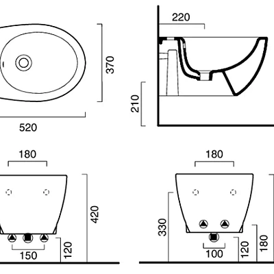 Биде Catalano Italy подвесное белое, арт.0718521001