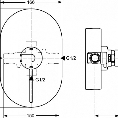 Смеситель Ideal Standard Ceraplus Sequential термостатический для душа, хром, A4090AA