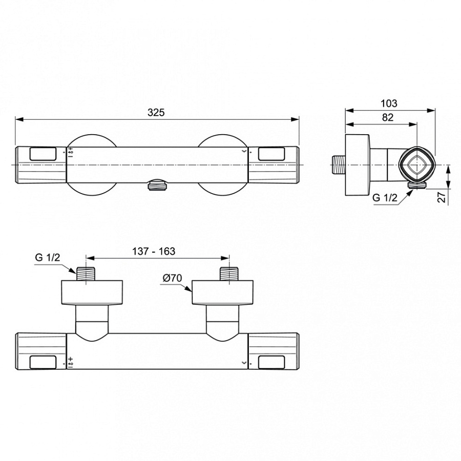 Термостат Ideal Standard Ceratherm T100 A7229AA для душа