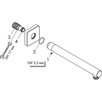 Держатель душа Hansgrohe Vernis Shape, 24 см, хром, 26405000